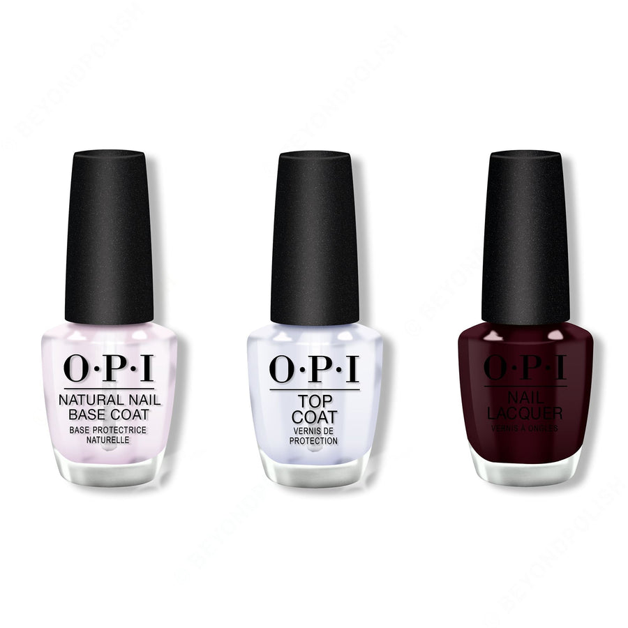 OPI - Nail Lacquer Combo - Base, Top & In the Cable Car-Pool Lane 0.5 oz - #NLF62