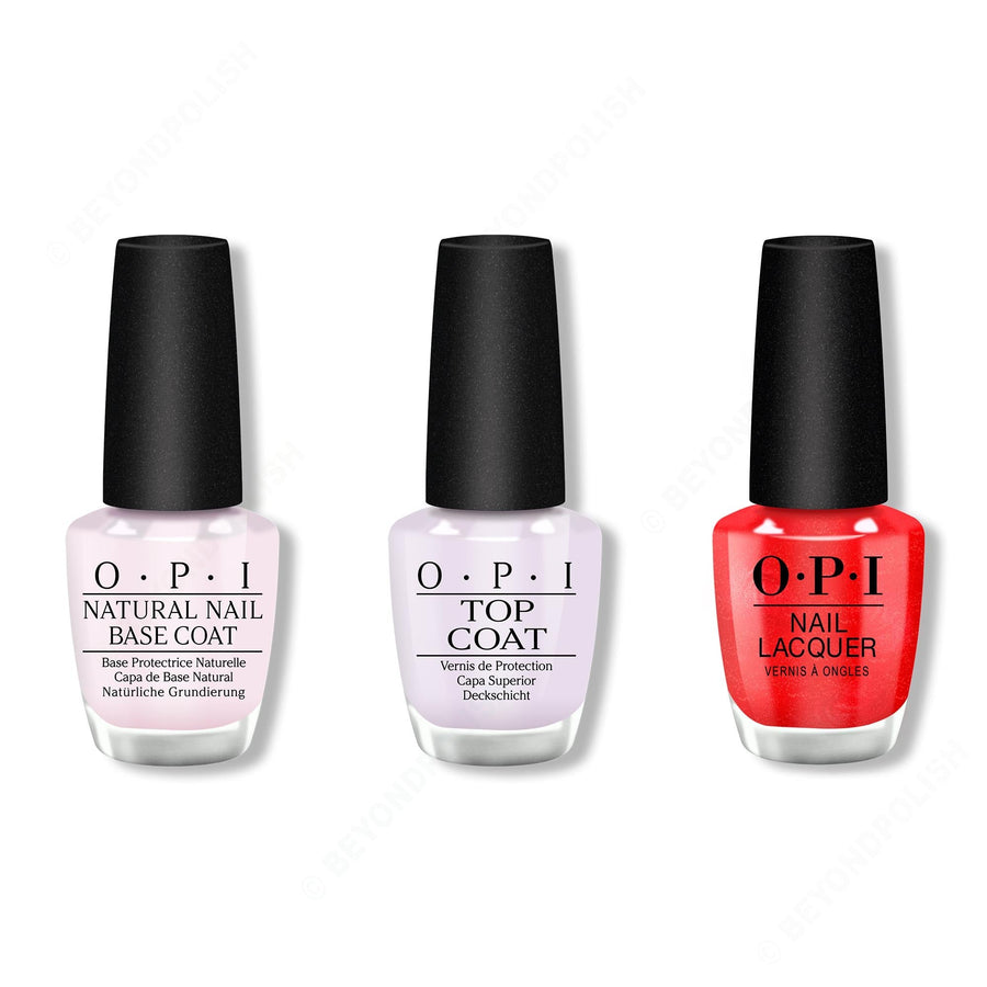 OPI - Nail Lacquer Combo - Base, Top & Kiss My Aries