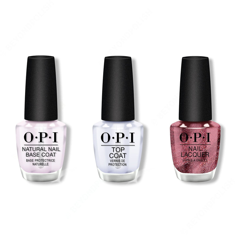 OPI - Nail Lacquer Combo - Base, Top & Meet Me on the Star Ferry 0.5 oz - #NLH49