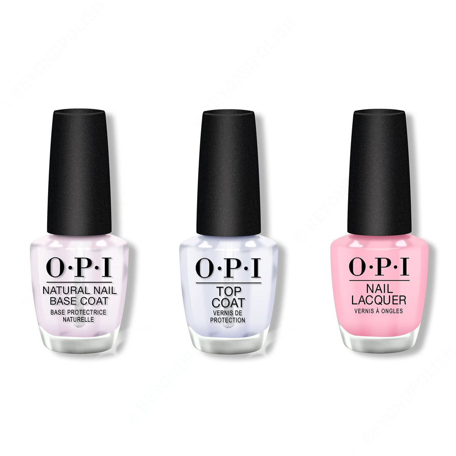 OPI - Nail Lacquer Combo - Base, Top & Pink-ing of You 0.5 oz - #NLS95