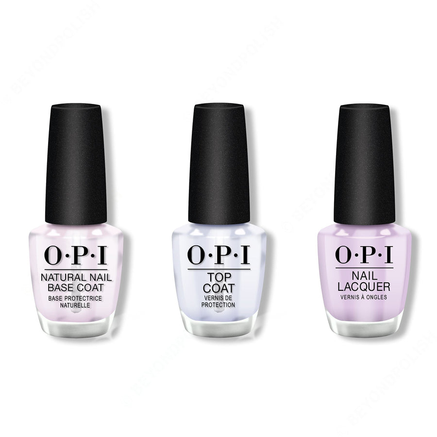 OPI - Nail Lacquer Combo - Base, Top & Polly Want a Lacquer? 0.5 oz - #NLF83