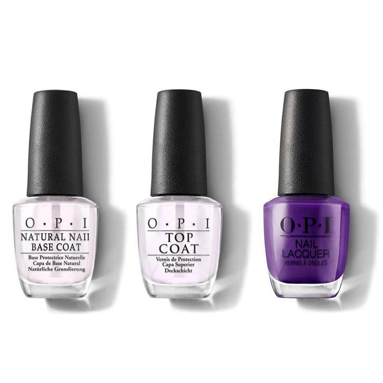 OPI - Nail Lacquer Combo - Base, Top & Purple with a Purpose 0.5 oz - #NLB30