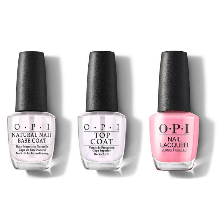 OPI - Nail Lacquer Combo - Base, Top & Racing for Pinks