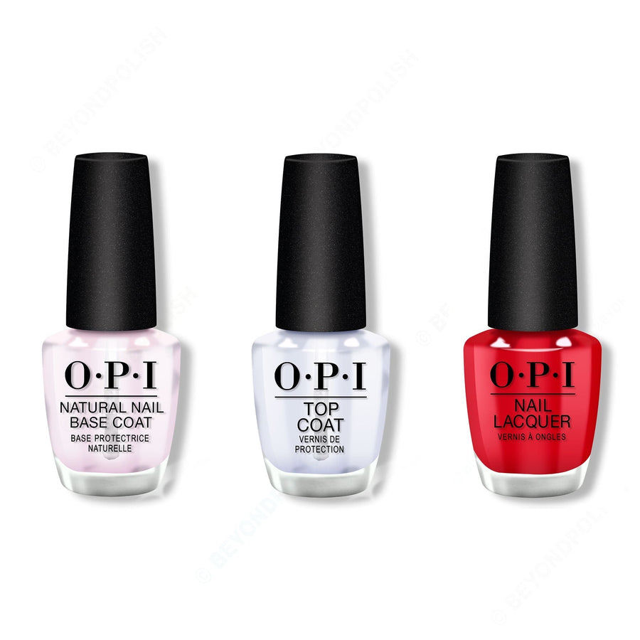 OPI - Nail Lacquer Combo - Base, Top & Rebel With A Clause