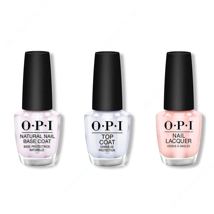 OPI - Nail Lacquer Combo - Base, Top & Rosy Future 0.5 oz - #NLS79
