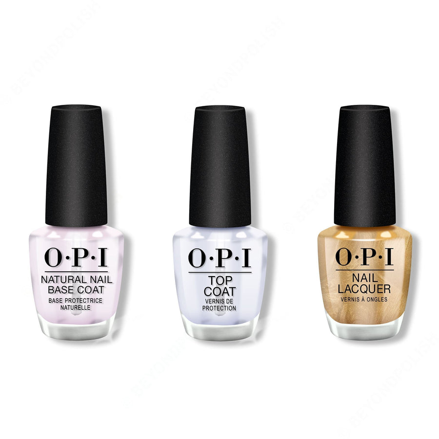 OPI - Nail Lacquer Combo - Base, Top & Sleigh Bells Bling