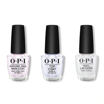 OPI - Nail Lacquer Combo - Base, Top & Snatch'd Silver