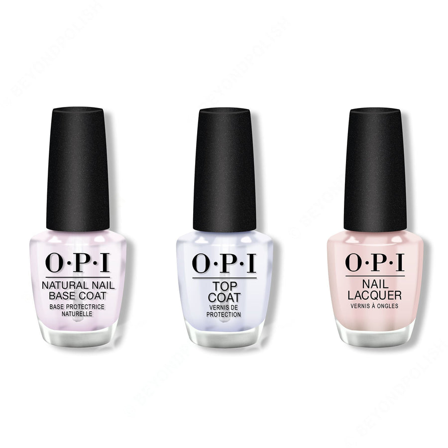 OPI - Nail Lacquer Combo - Base, Top & Stop It I'm Blushing! 0.5 oz - #NLT74