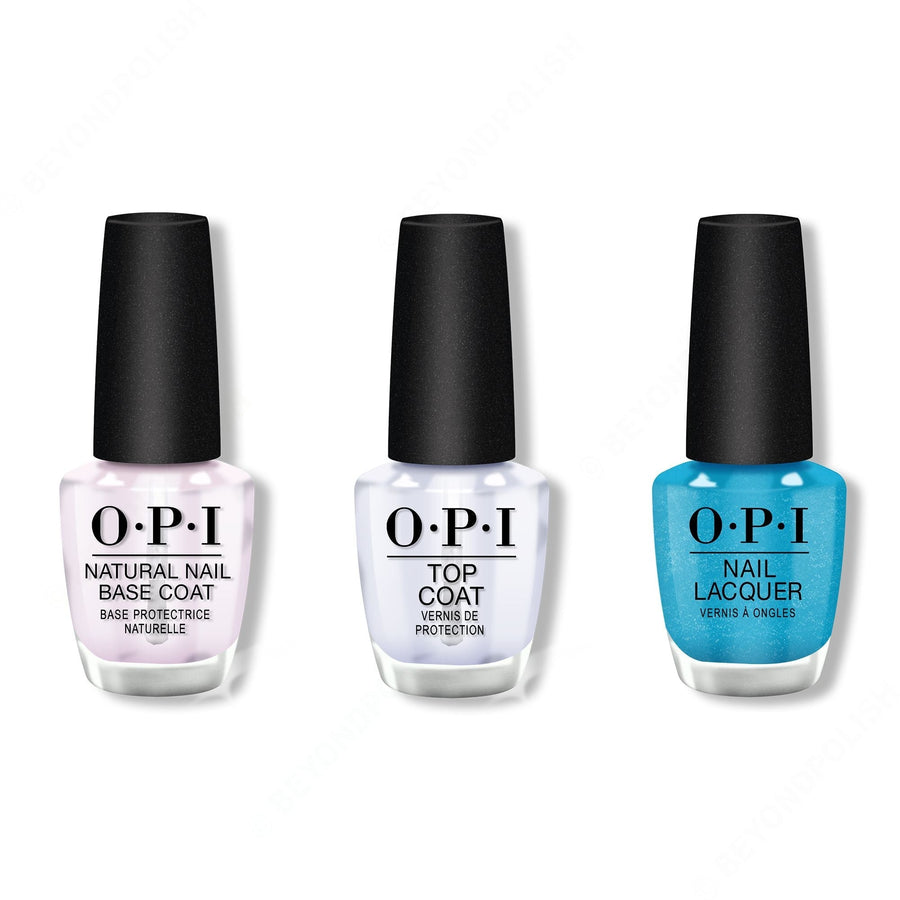 OPI - Nail Lacquer Combo - Base, Top & Teal the Cows Come Home 0.5 oz - #NLB54