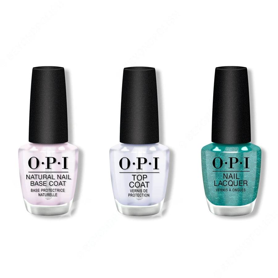 OPI - Nail Lacquer Combo - Base, Top & Tealing Festive