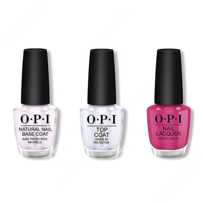 OPI - Nail Lacquer Combo - Base, Top & Telenovela Me About It 0.5 oz - #NLM91
