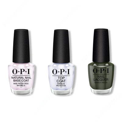 OPI - Nail Lacquer Combo - Base, Top & Things I've Seen In Aber-green 0.5 oz - #NLU15