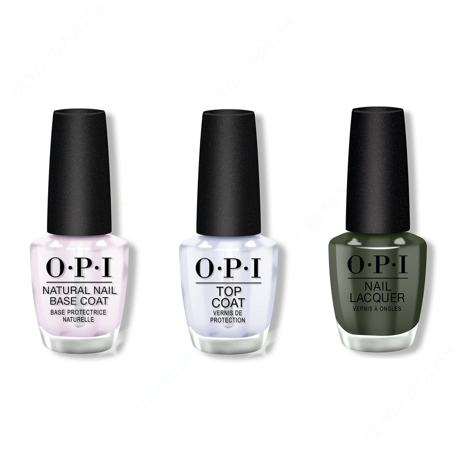 OPI - Nail Lacquer Combo - Base, Top & Things I've Seen In Aber-green 0.5 oz - #NLU15