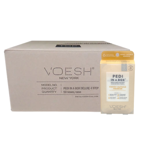 Voesh Pedi in Box - 4-Step - Honey Oatmilk - Single (1Pc) Box Case (50Pcs)