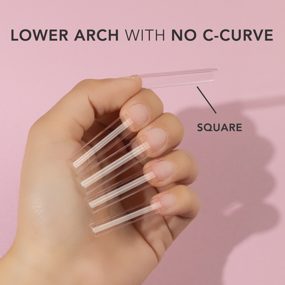 Kiara Sky -  Non C-Curve Nail Tips XXL - Square Clear