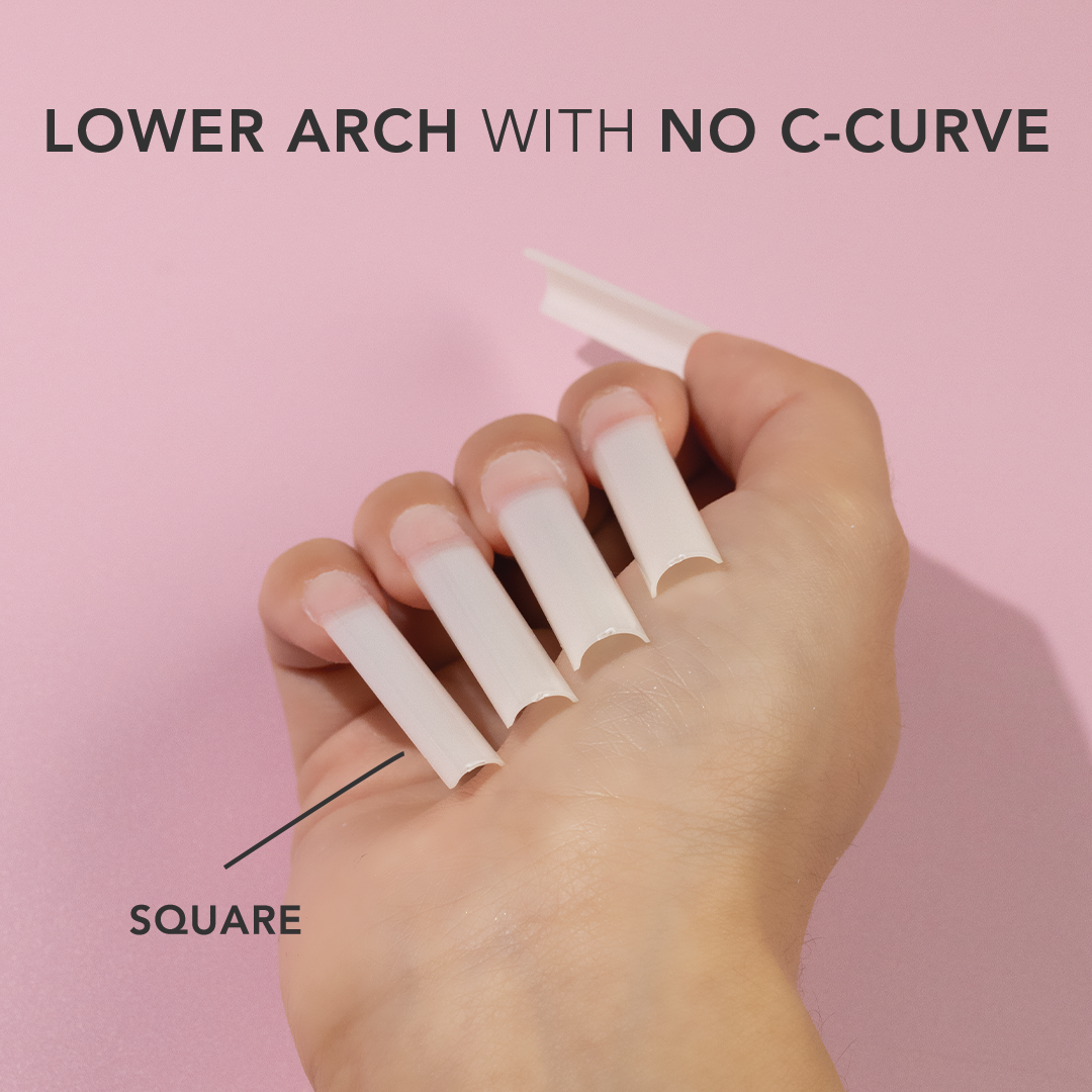 Kiara Sky -  Non C-Curve Nail Tips XXL - Square Natural