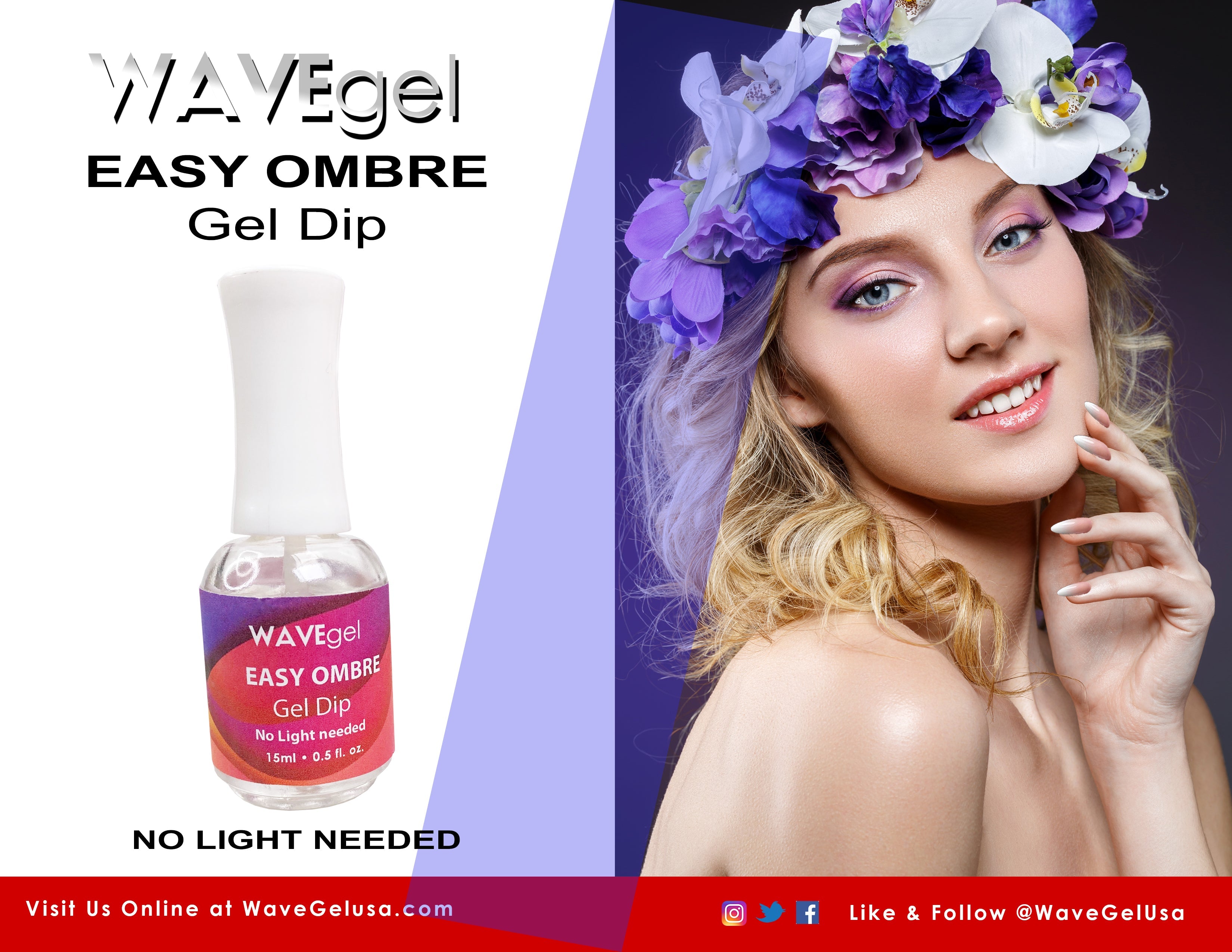 WAVEGEL EASY OMBRE GEL DIP ( NO LIGHT NEEDED)