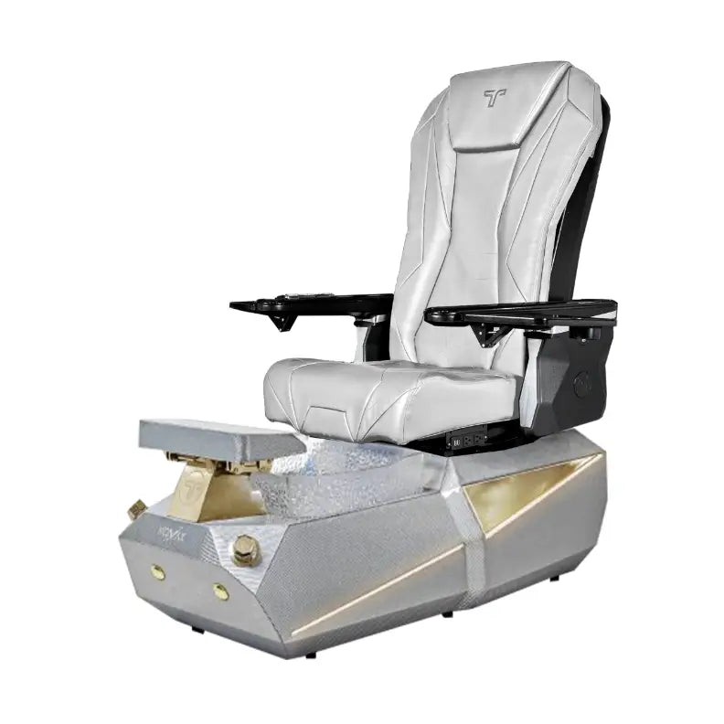 T-SPA Vekron Silver Pedicure Chair | Carbon Fiber & Heat Massage