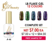 LB Galaxy Flake Gel .6 oz - Complete Set - 12 Colors (F01-F12) GET FREE SAMPLE TIP